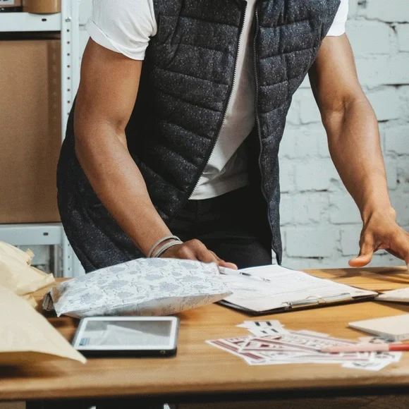 Blue Toile Poly Mailers 10x13 Pack of 25 - Picture 7 of 9